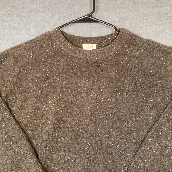 Ana Brown Speckled Knit Sweater Crewneck Womens Size Medium - Picture 3 of 8